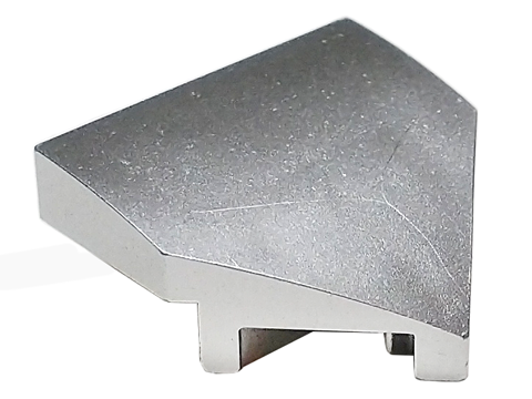 Brick Wedged, Curved 2 x 2 with Stud Notches in Metallic Silver