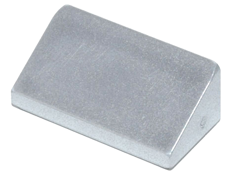 Brick Sloped 30° 1 x 2 x 2/3 in Metallic Silver