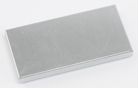 Tile 2 x 4 with Groove in Metallic Silver