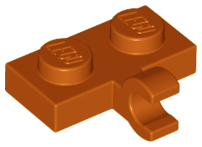 Plate Special 1 x 2 with Clip Horizontal on Side in Dark Orange