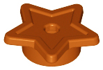 Tile, Star with Stud Holder, Pin Hole in Dark Orange