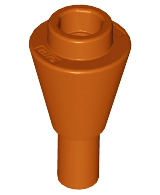 Cone 1 x 1 Inverted with Bar at Bottom (Ice Cream Cone) in Dark Orange