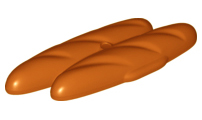 Duplo Food French Bread Loaves with Short Side Extensions in Dark Orange