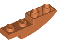 Brick Curved Inverted 4 x 1 in Dark Orange