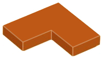 Tile 2 x 2 Corner in Dark Orange