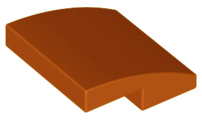 Brick Curved 2 x 2 x 2/3 in Dark Orange