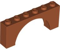 Brick Arch 1 x 6 x 2 - Thin Top without Reinforced Underside [New Version] in Dark Orange