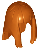 Hair Long Straight with Bangs - Rubber in Dark Orange