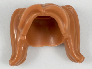 Hair Pigtails High, Long Bangs, Hole on Top, Hair Ties [Plain] in Dark Orange
