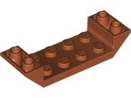 Brick Sloped Inverted 45° 6 x 2 Double with 2 x 4 Recessed in Dark Orange