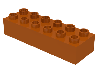 Duplo Brick 2 x 6 in Dark Orange