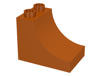 Duplo Brick 2 x 3 x 2 with Curve in Dark Orange