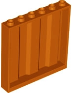 Panel 1 x 6 x 5 [Vertical Corrugated] in Dark Orange