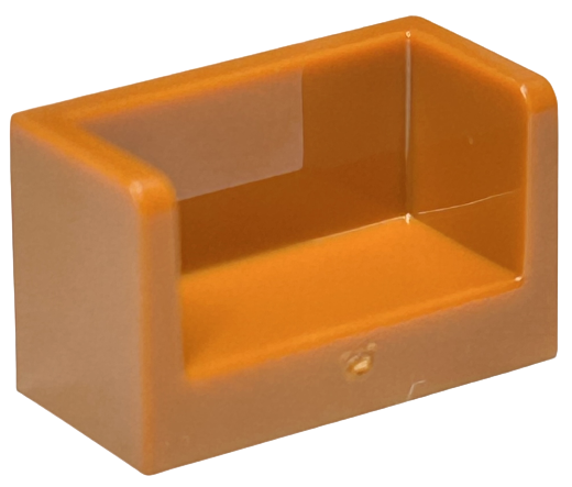 Panel 1 x 2 x 1 with Rounded Corners and 2 Sides in Dark Orange