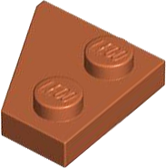Wedge Plate 2 x 2 Right in Dark Orange