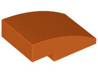 Brick Curved 3 x 2 No Studs in Dark Orange