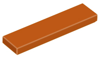 Tile 1 x 4 with Groove in Dark Orange