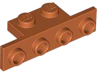 Bracket 1 x 2 - 1 x 4 [Square Corners] in Dark Orange
