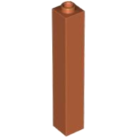 Brick 1 x 1 x 5 with Blocked Open or Hollow Stud in Dark Orange