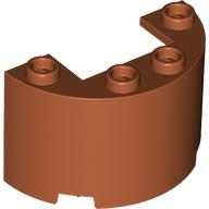 Cylinder Half 2 x 4 x 2 with 1 x 2 Cutout in Dark Orange