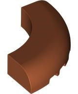 Brick Round Corner 5 x 5 x 1 Curved, Bottom Cut Outs, No Studs, 7 Bottom Tubes in Dark Orange