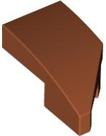 Brick Wedged, Curved 2 x 1 with Stud Notch Left in Dark Orange
