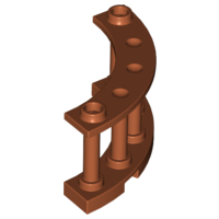 Fence Spindled 4 x 4 x 2 Quarter Round with 2 Studs in Dark Orange