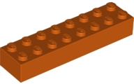 Brick 2 x 8 in Dark Orange
