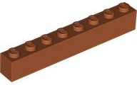 Brick 1 x 8 in Dark Orange