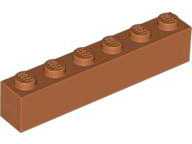 Brick 1 x 6 in Dark Orange