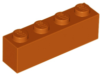 Brick 1 x 4 in Dark Orange