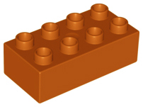 Duplo Brick 2 x 4 in Dark Orange