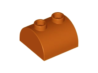 Brick Curved 2 x 2, Two Top Studs in Dark Orange