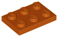 Plate 2 x 3 in Dark Orange