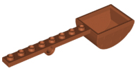 Launcher, with 1 x 8 Plate with Pin Hole and Bucket (Catapult) in Dark Orange