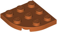 Plate Round Corner 3 x 3 in Dark Orange
