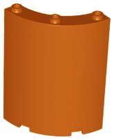 Panel 4 x 4 x 6 Quarter Cylinder in Dark Orange