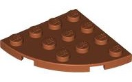 Plate Round Corner 4 x 4 in Dark Orange