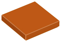 Tile 2 x 2 with Groove in Dark Orange