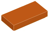 Tile 1 x 2 with Groove in Dark Orange