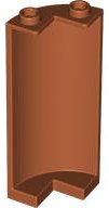 Cylinder Quarter 2 x 2 x 5 (Wall) in Dark Orange