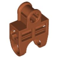 Technic Axle Connector 2 x 3 with Ball Socket, Open Sides in Dark Orange