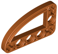Technic Beam 3 x 5 L-Shape with Quarter Ellipse Thin in Dark Orange