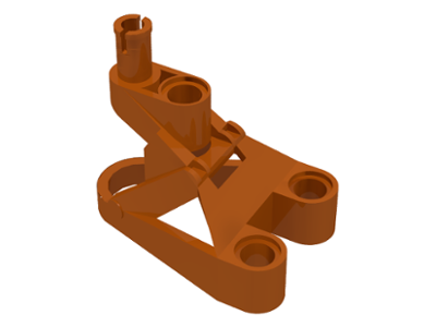 Large Figure Foot, 3 x 4 1/2 x 2 1/3 with Technic Pin Connector in Dark Orange