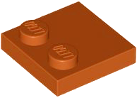 Plate Special 2 x 2 with Only 2 studs in Dark Orange