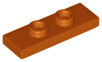 Plate Special 1 x 3 with 2 Studs with Groove and Inside Stud Holder (Jumper) in Dark Orange
