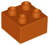 Duplo Brick 2 x 2 in Dark Orange