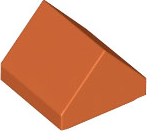 Brick Sloped Double 45° 1 x 1 in Dark Orange