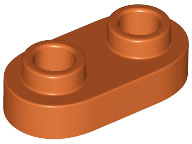 Plate Special 1 x 2 Rounded with 2 Open Studs in Dark Orange