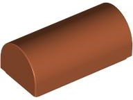 Brick Curved 1 x 2 x 2/3 Double Curved Top, No Studs in Dark Orange